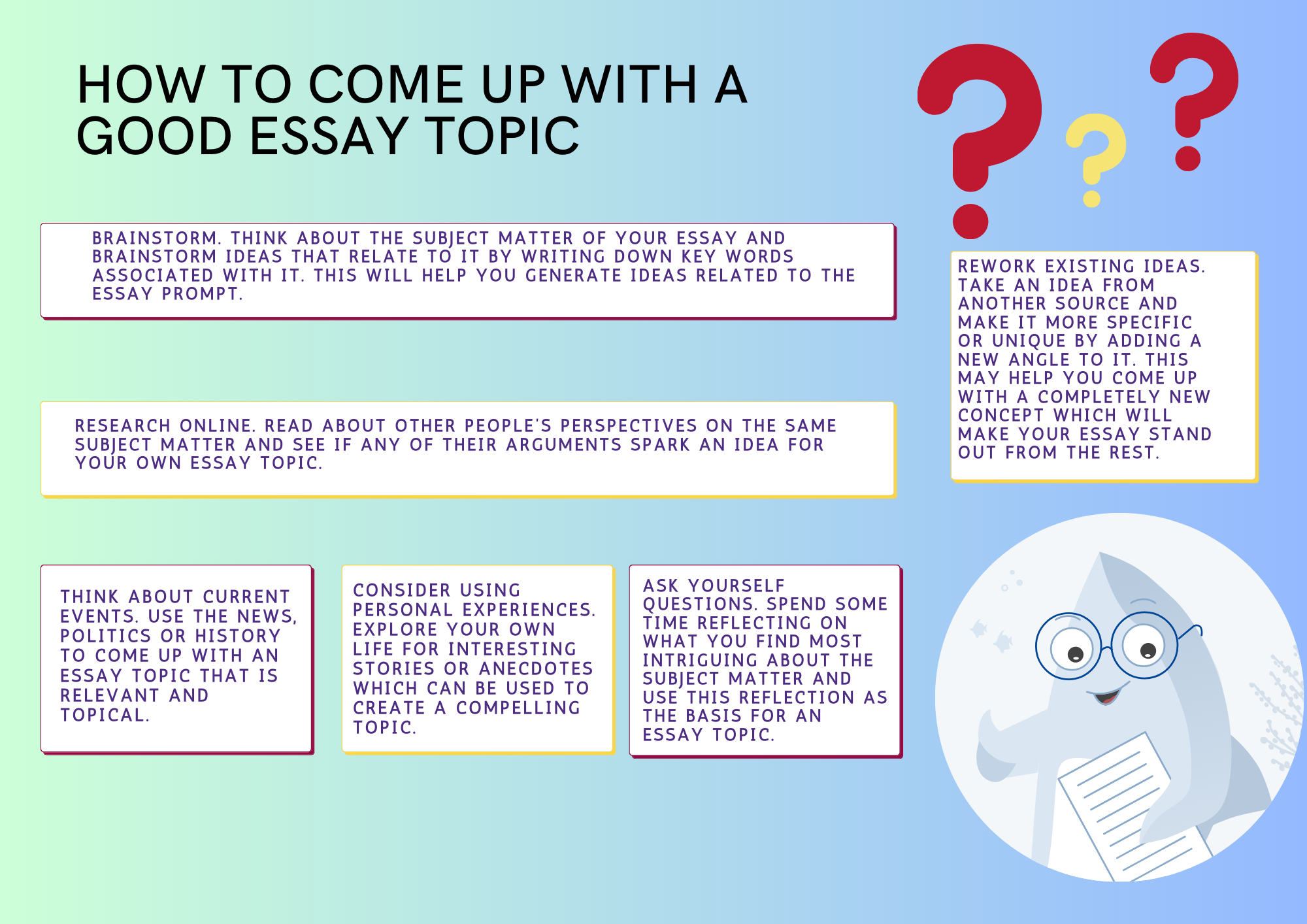 how to come up with a good essay topic