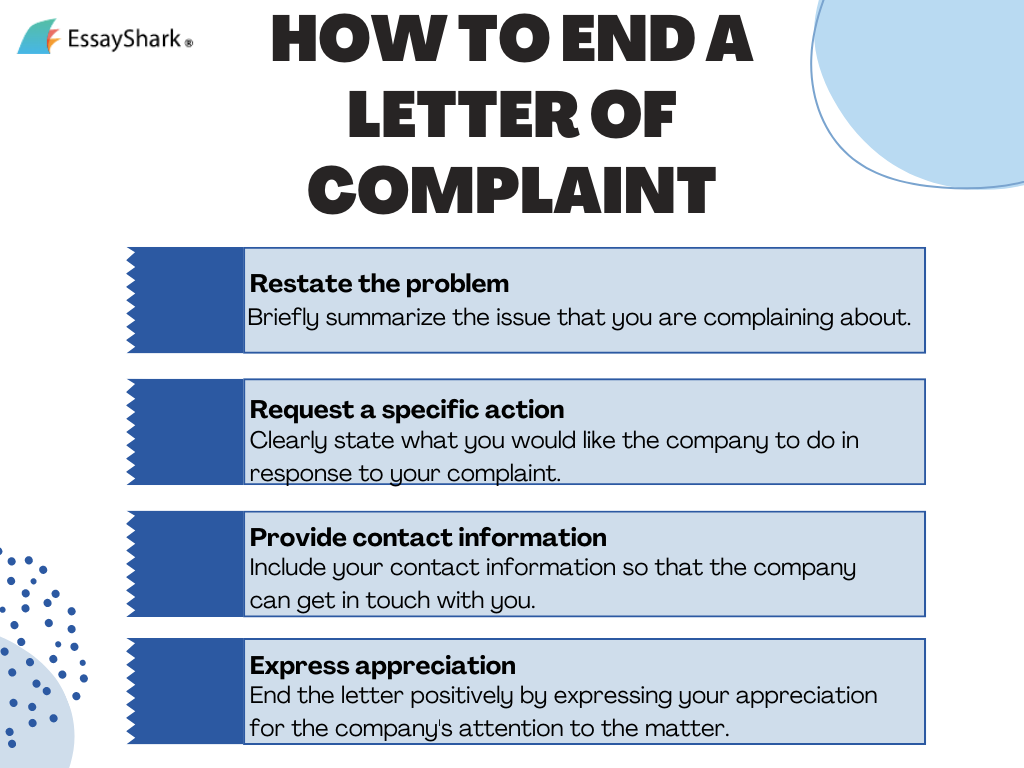how to end a letter of complaint