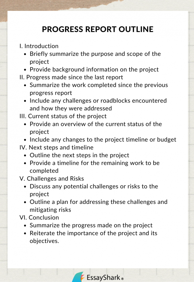 how to write a progress report for a research project