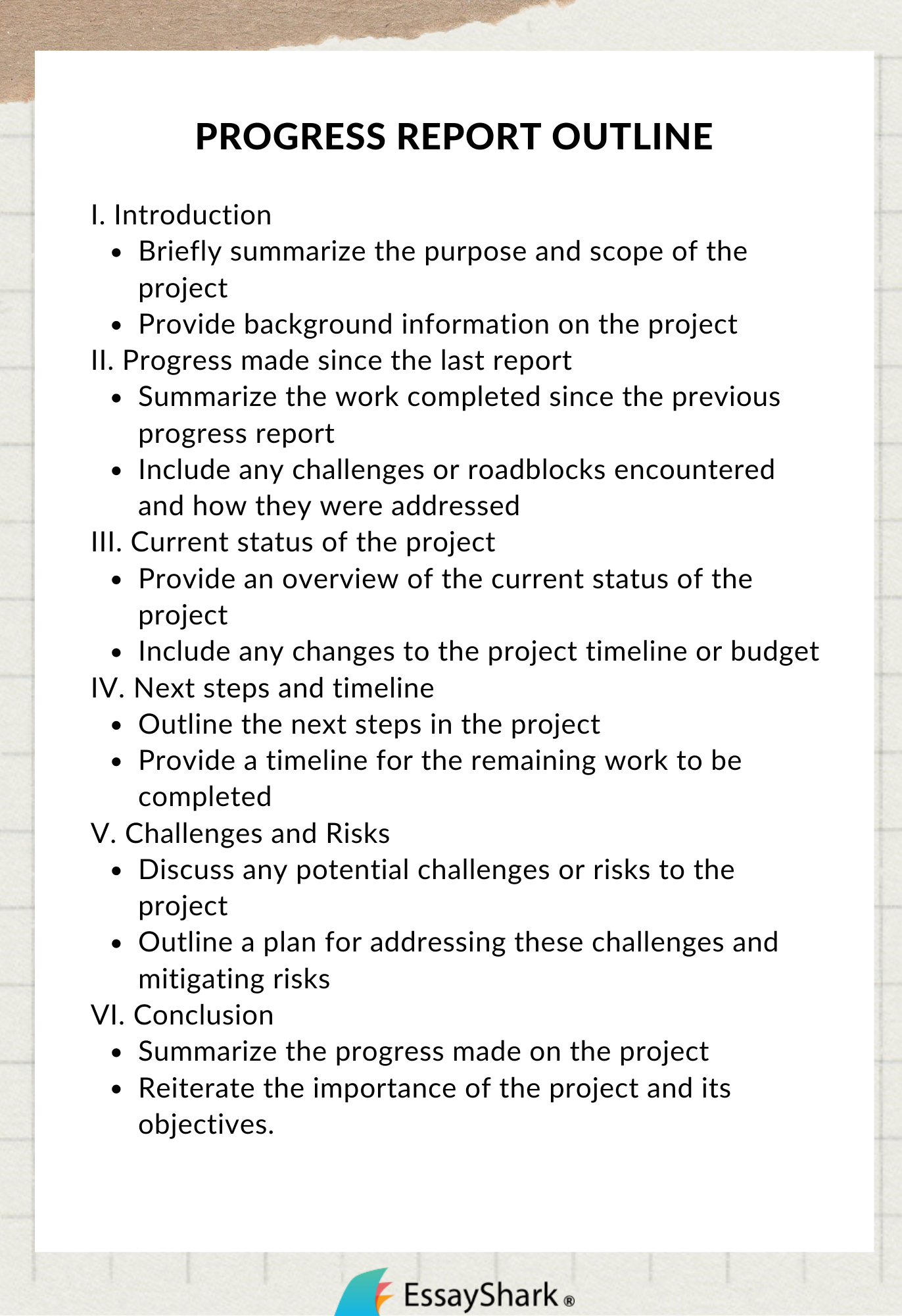 progress report outline