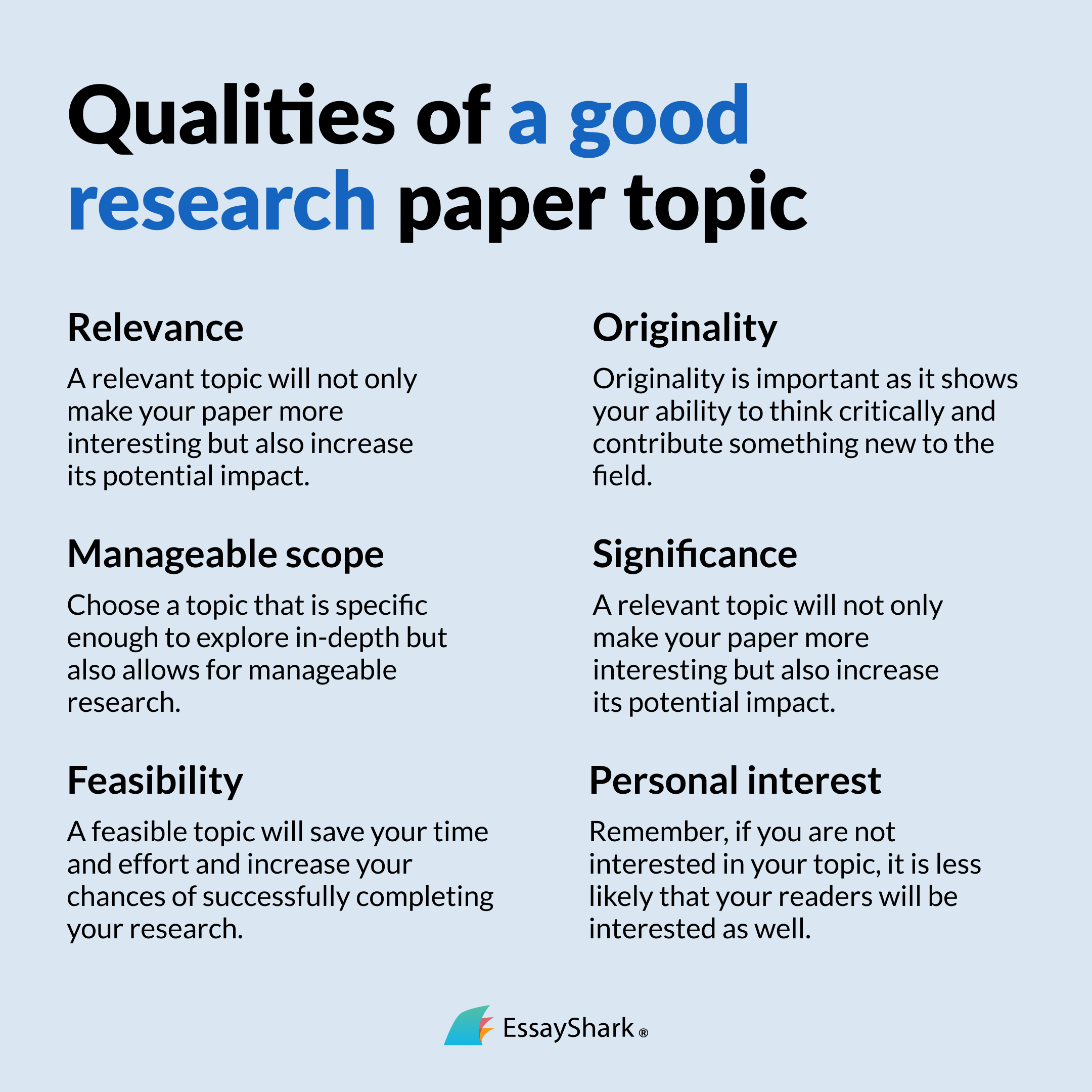 Qualities of a good research paper topic
