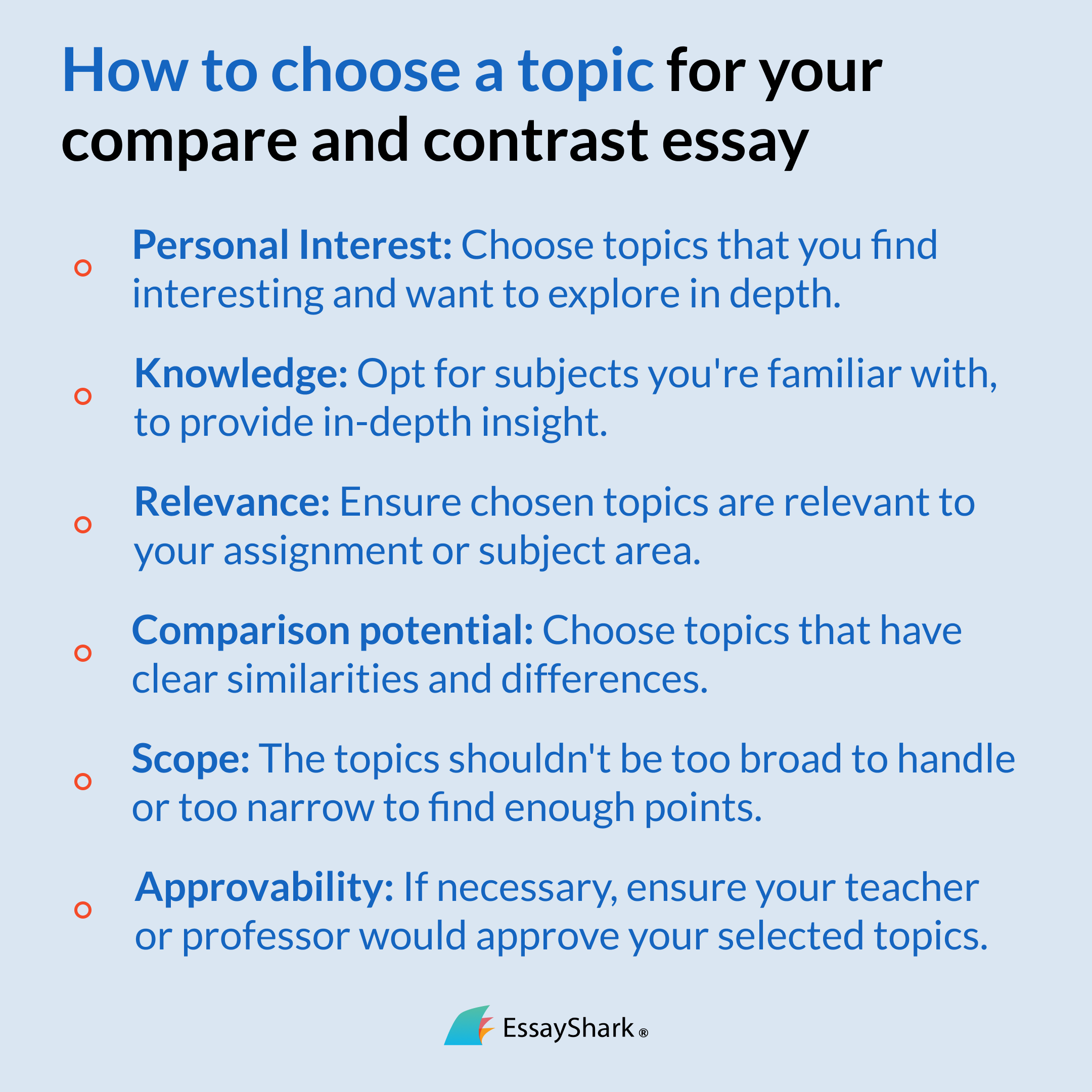 how to choose compare and contrast topic