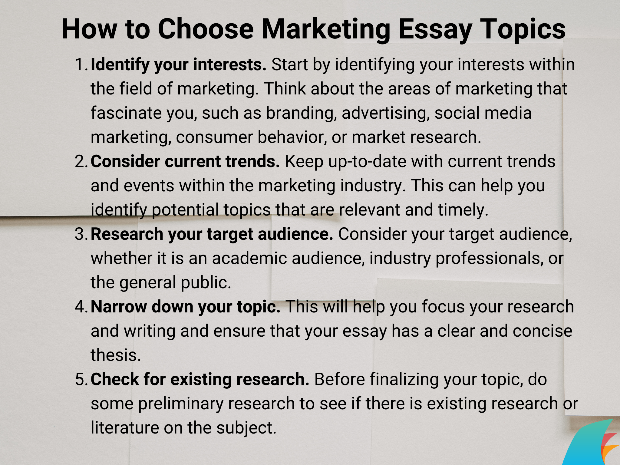 how to choose marketing topics for writing