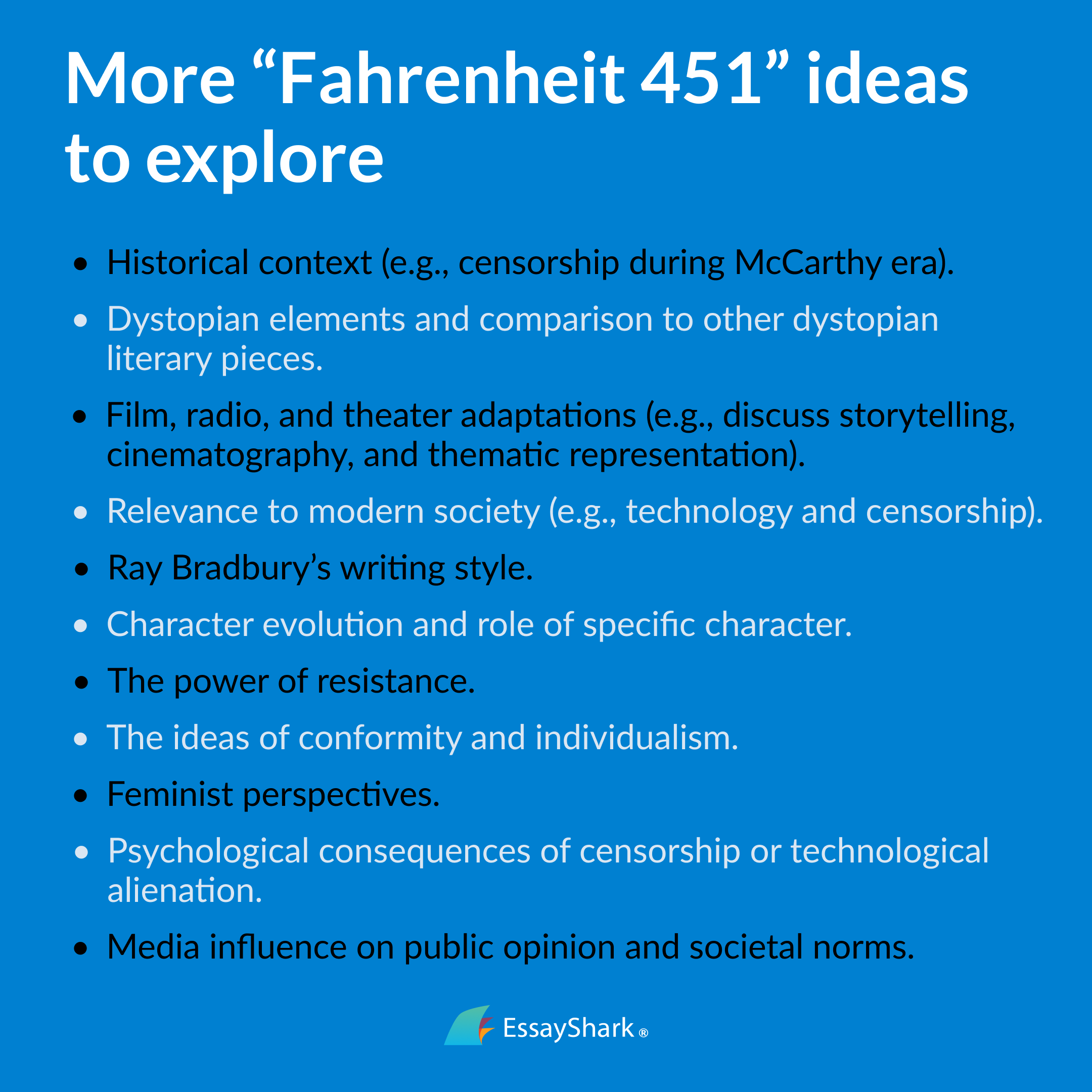 Fahrenheit 451 paper ideas