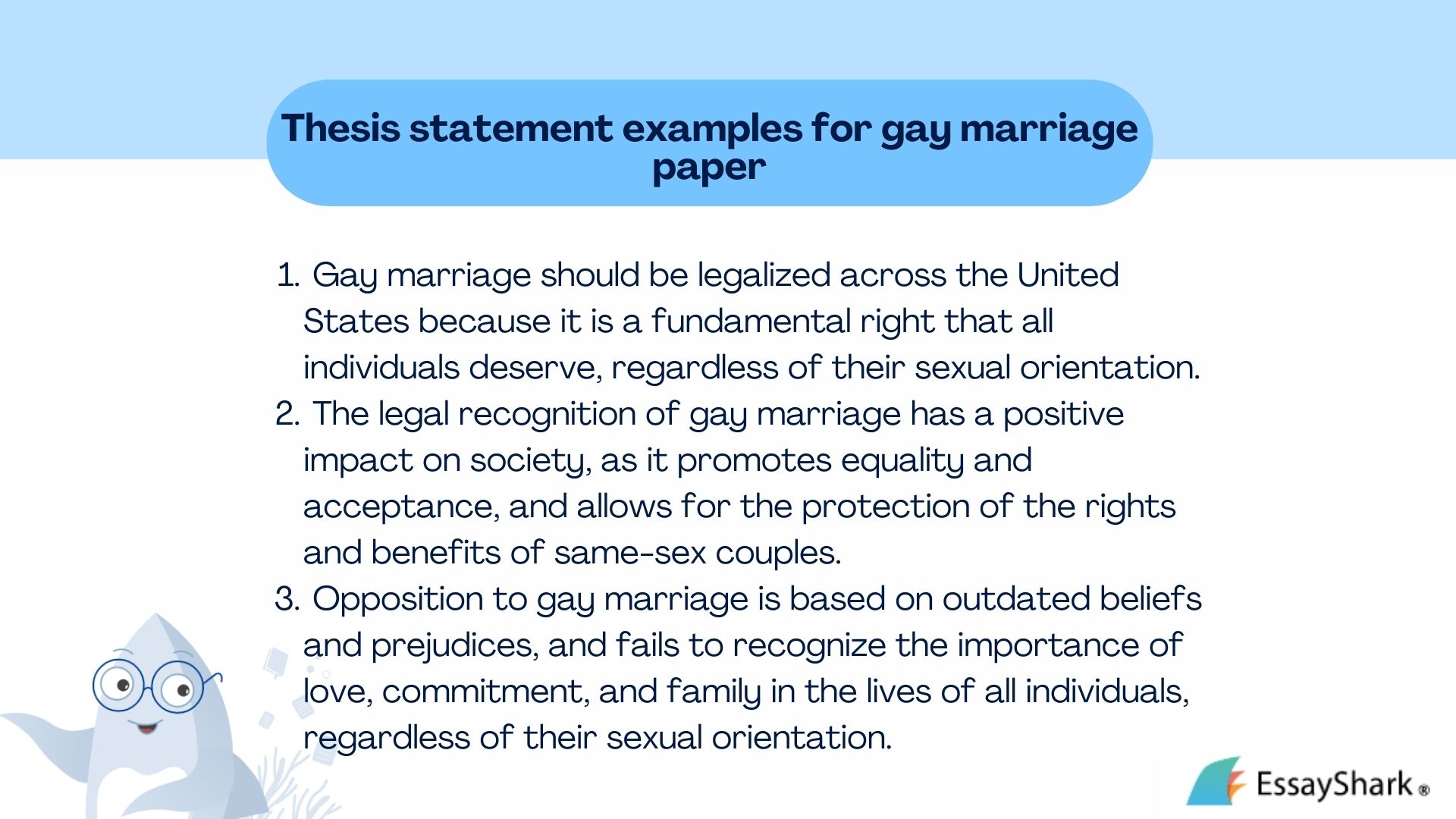 Thesis statement examples for gay marriage paper