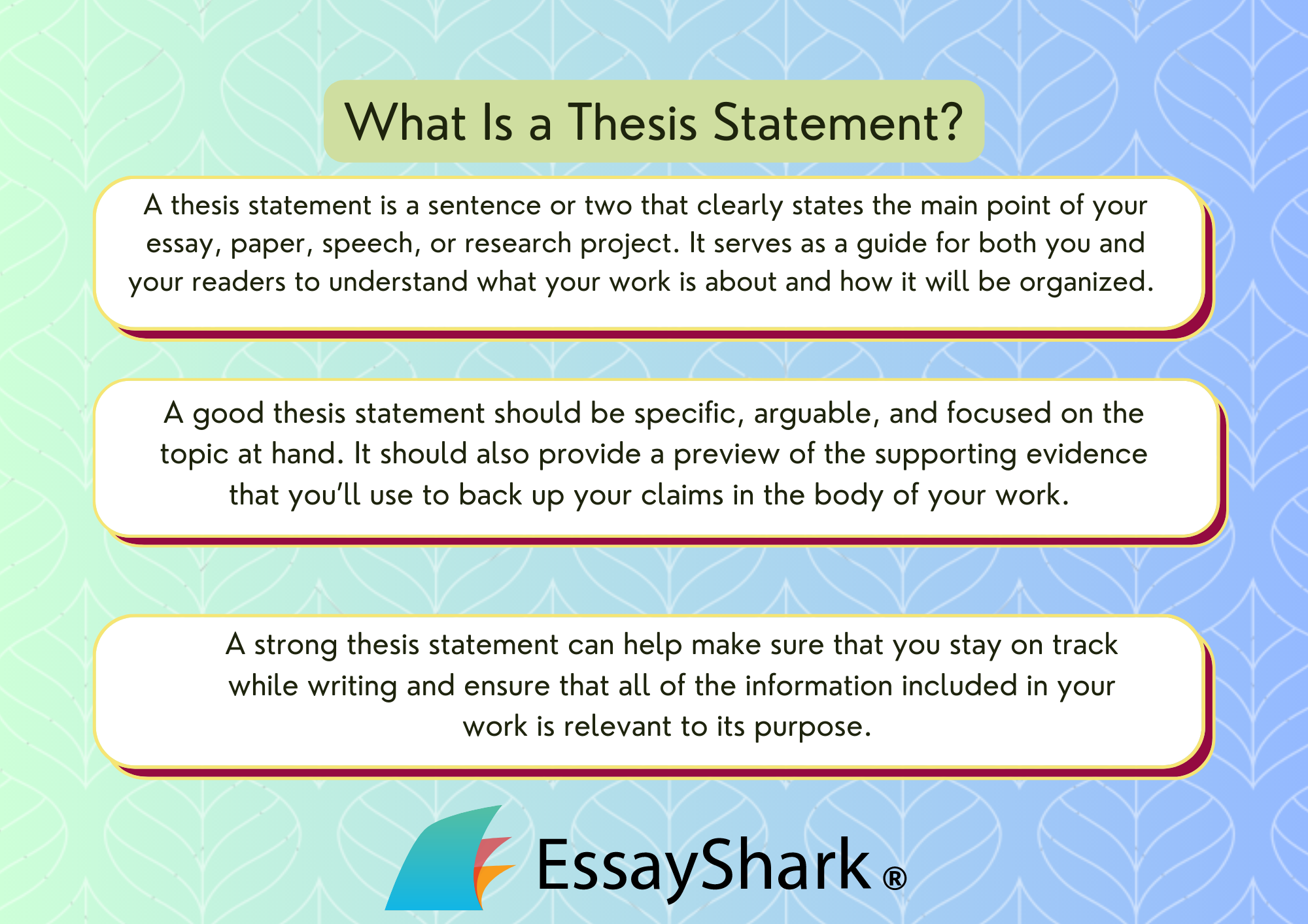 Define thesis in an essay