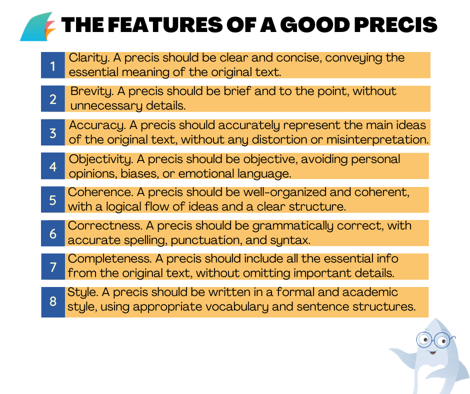the features of a good precis