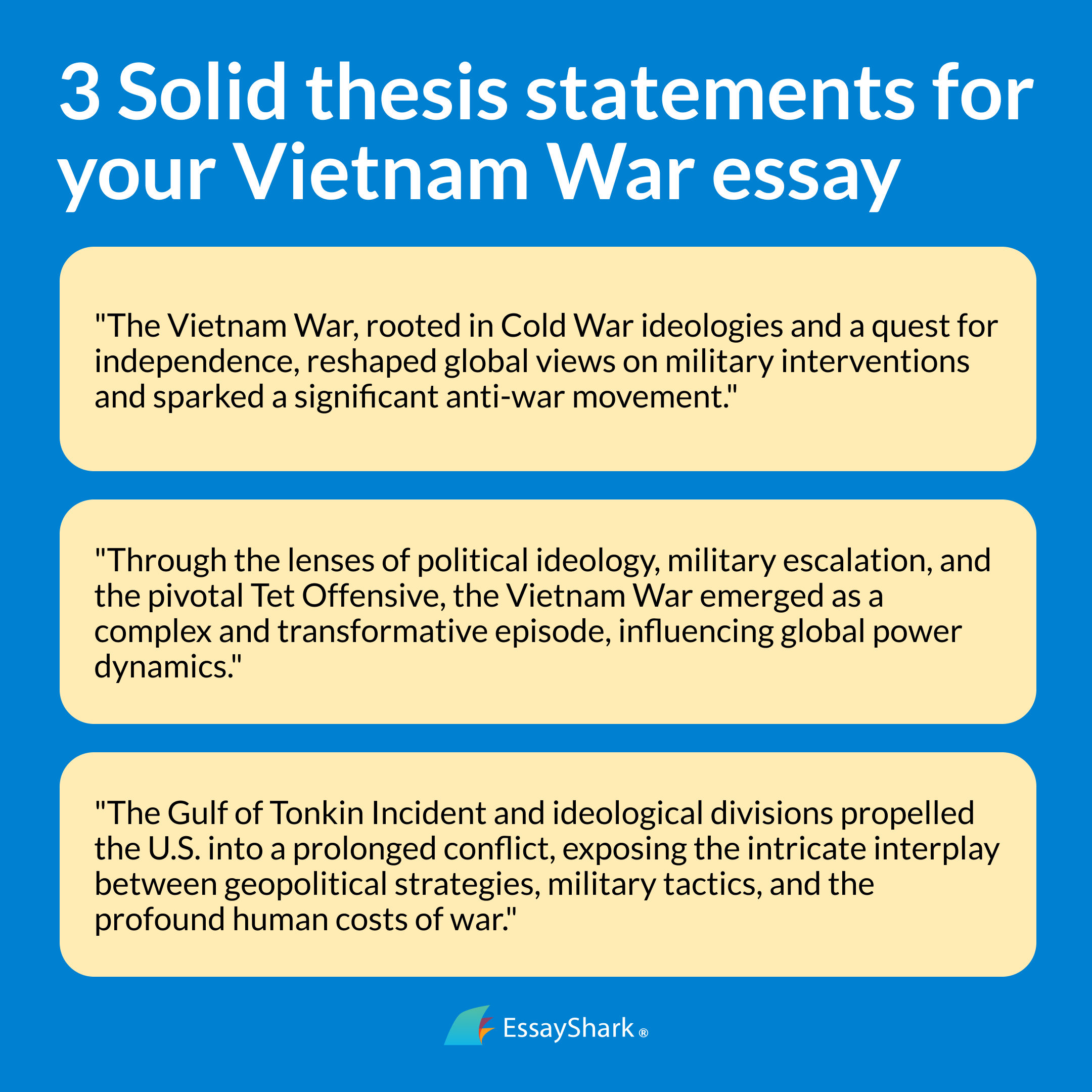 vietnam war thesis statement examples