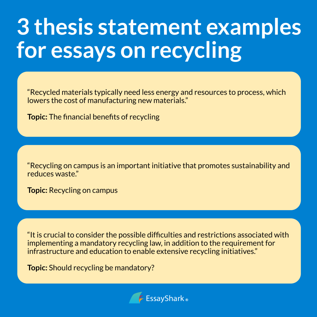 Thesis Statement Examples for Essays on Recycling