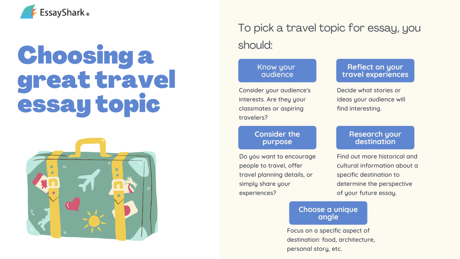 essay topics about travel