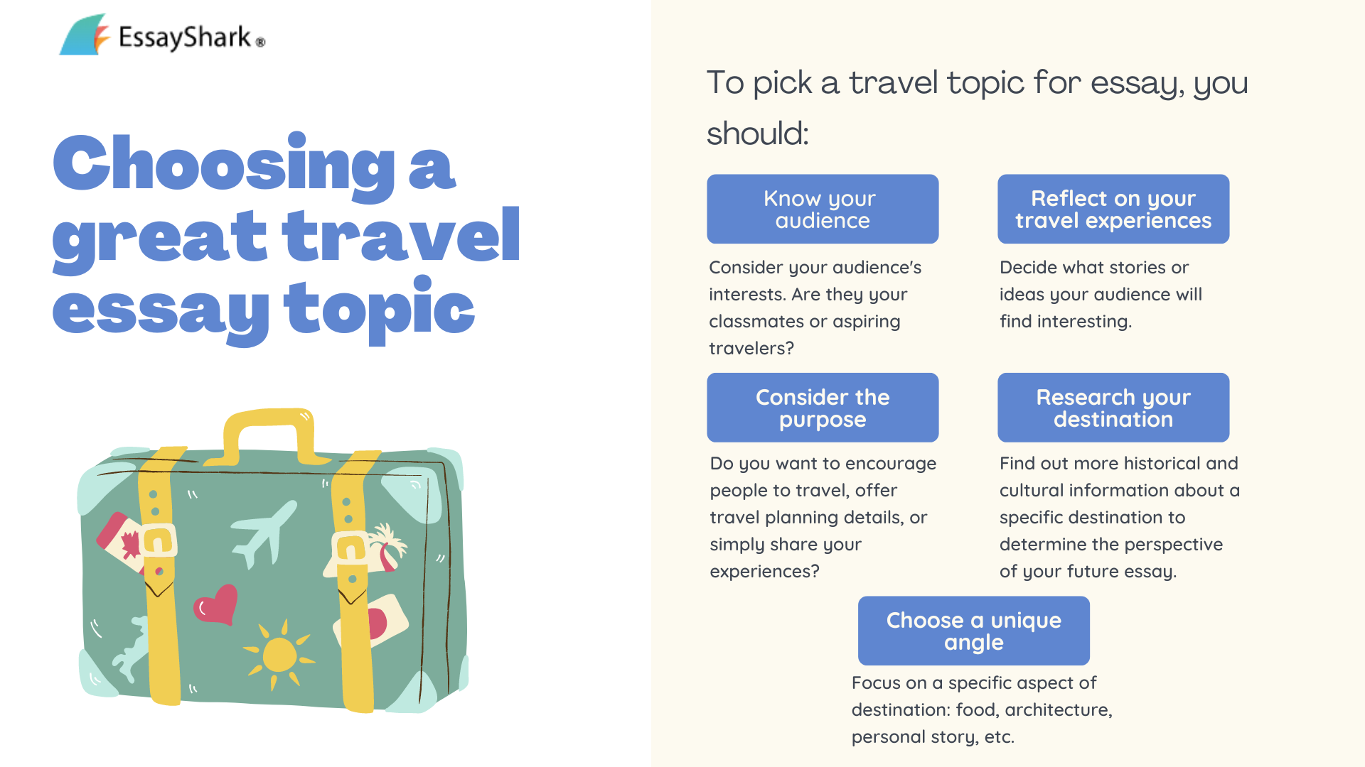 how to choose traveling essay topics