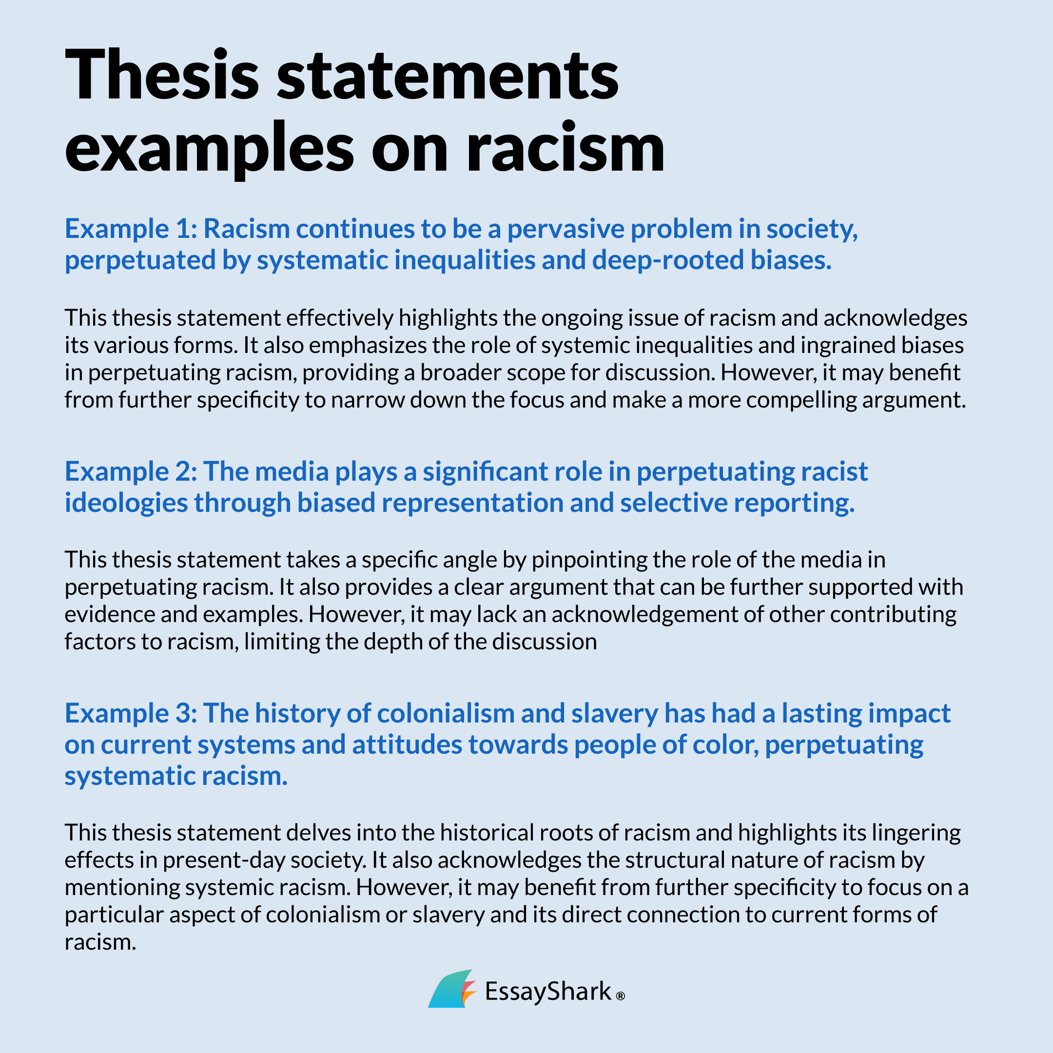 racism thesis statement examples