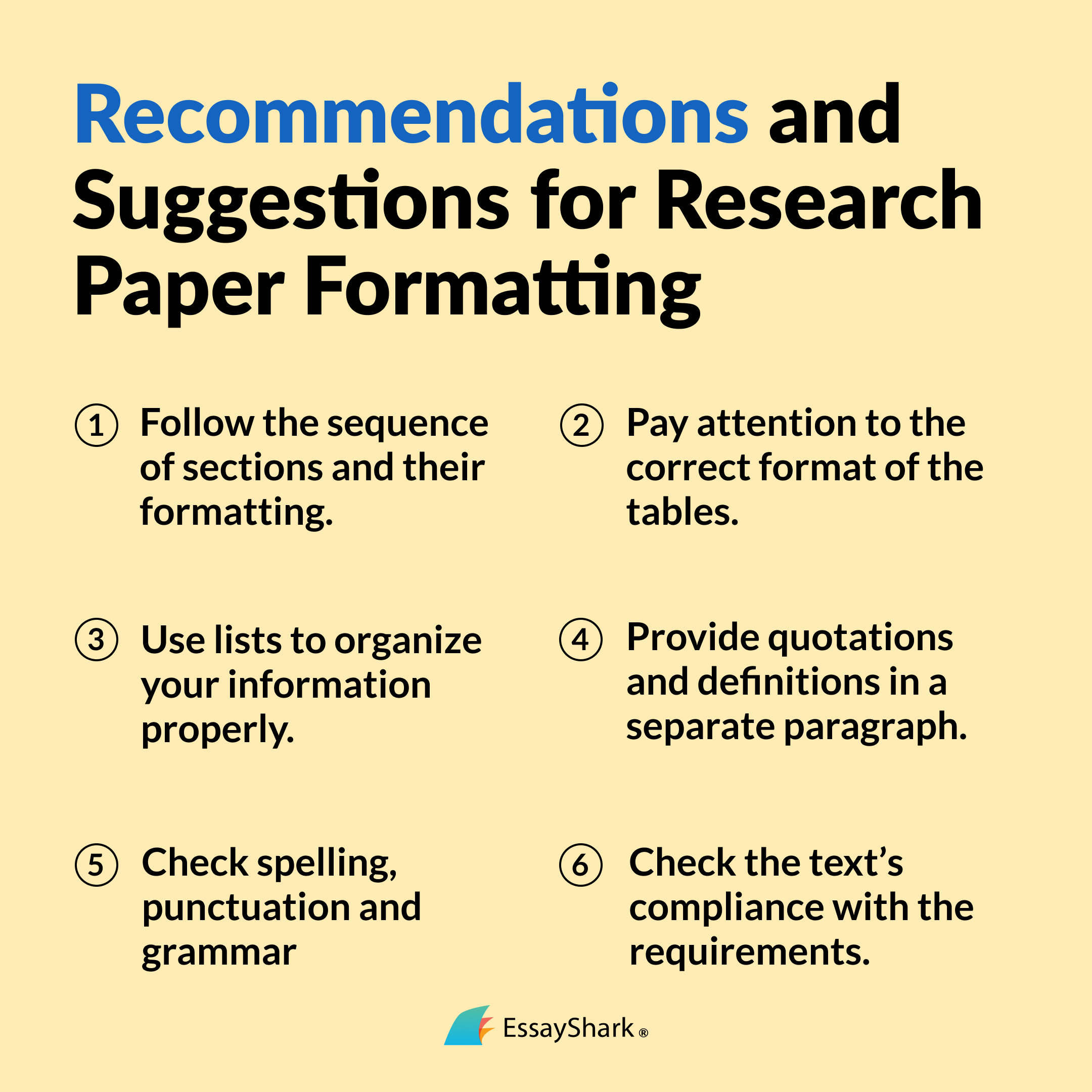 research paper formatting tips