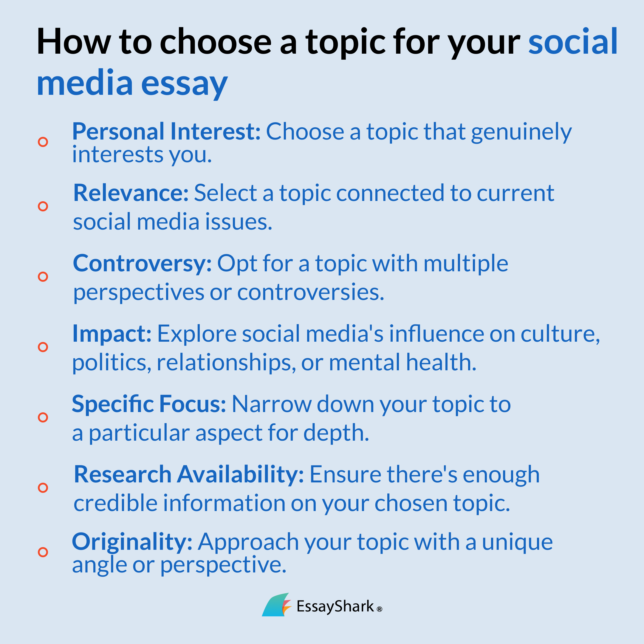 how to choose social media essay topic
