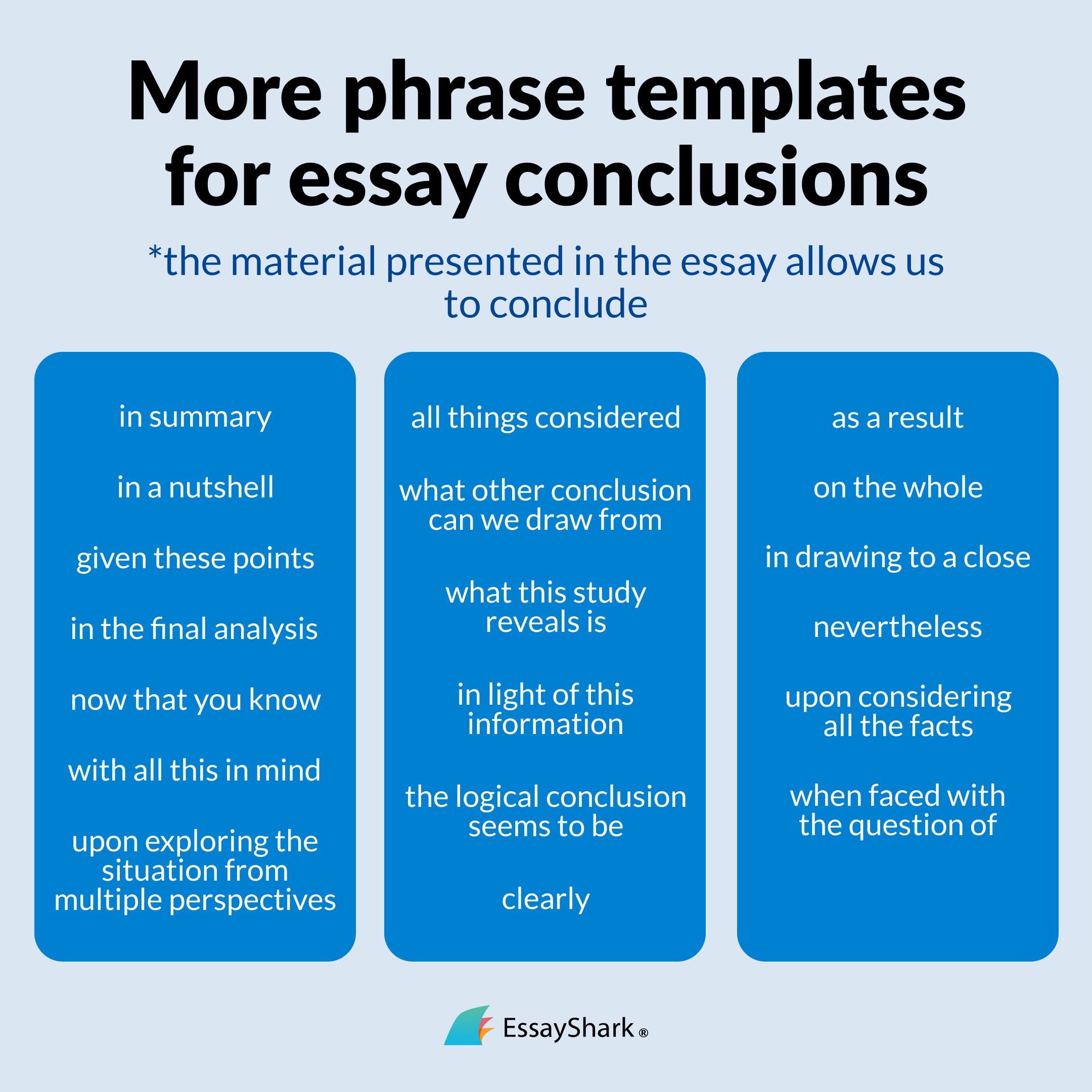 templates for essay conclusions