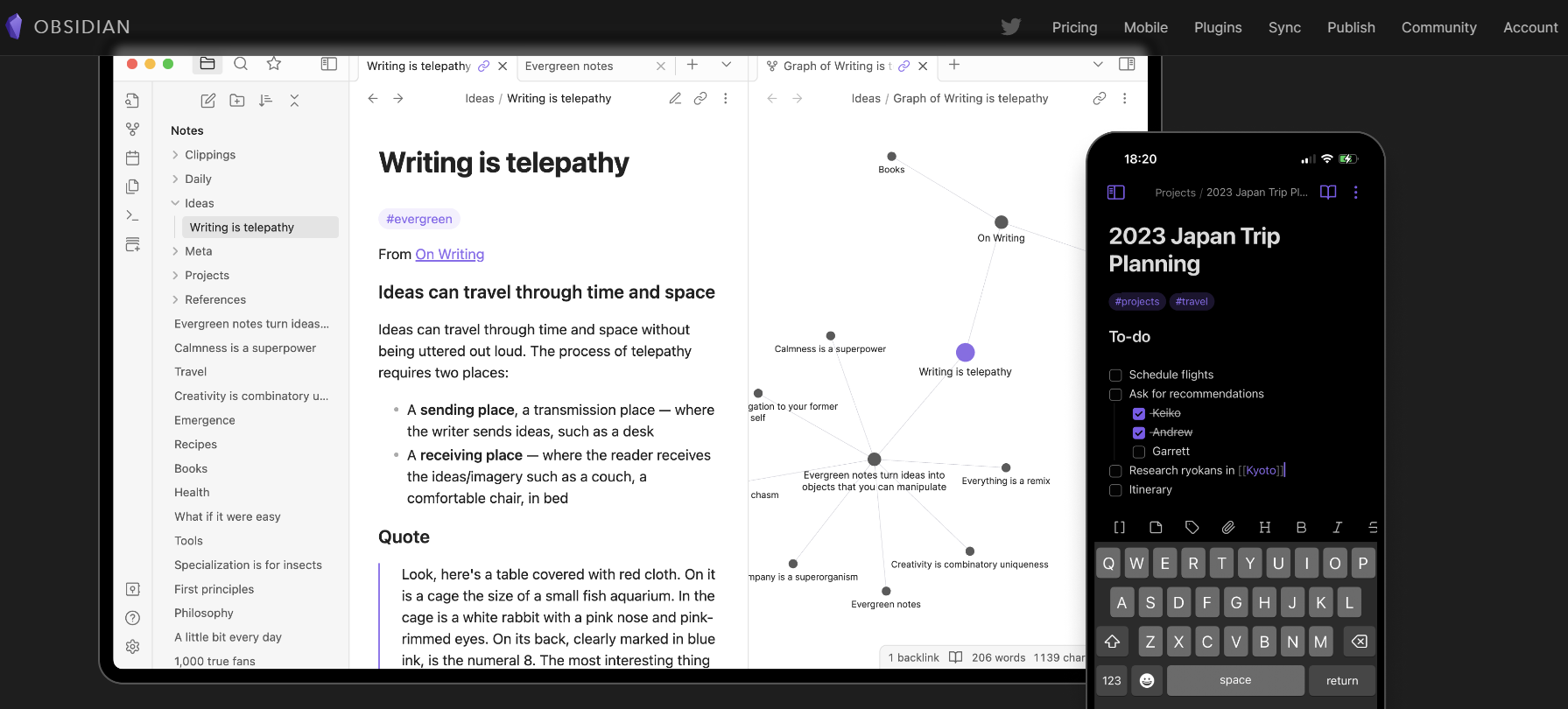 obsidian making notes tool