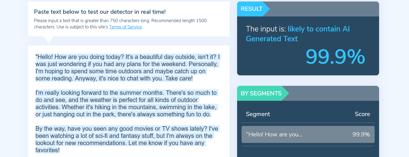 hive ai content detector