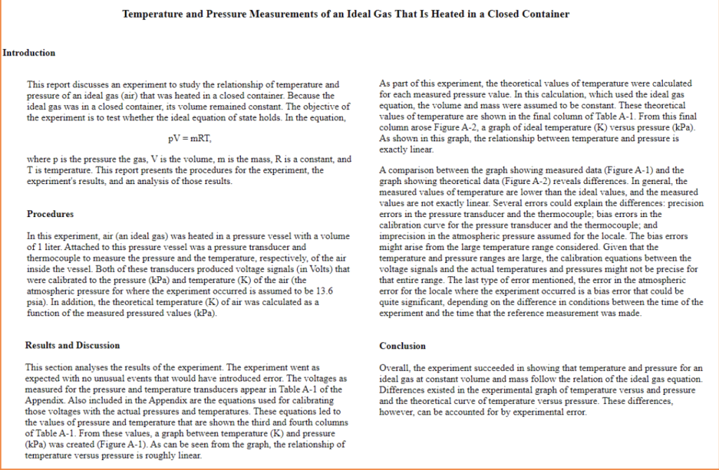 Lab Report Sample