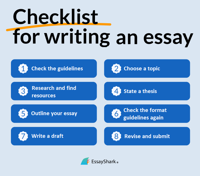 Checklist for writing an essay