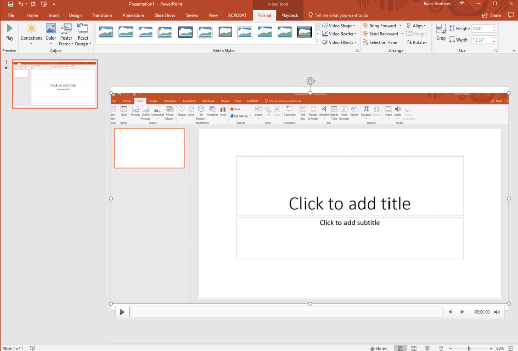 PowerPoint page size on Windows