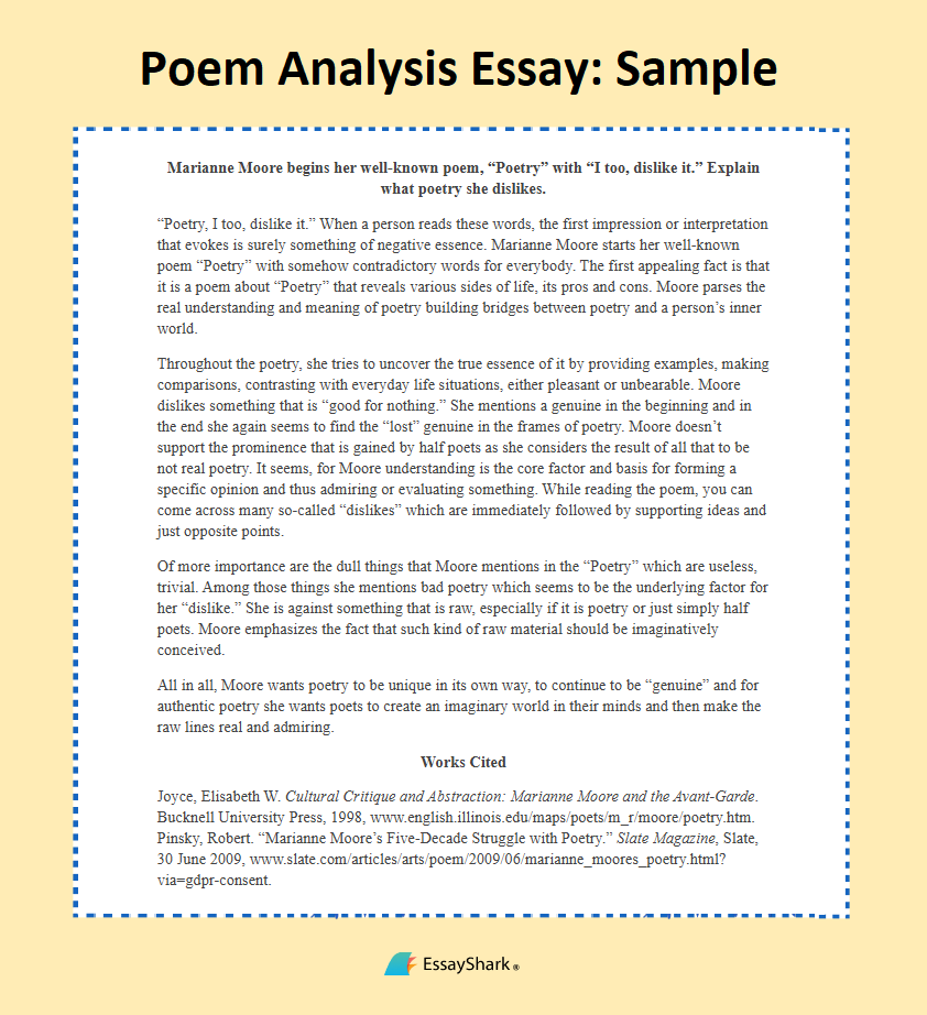 Poem analysis essay sample