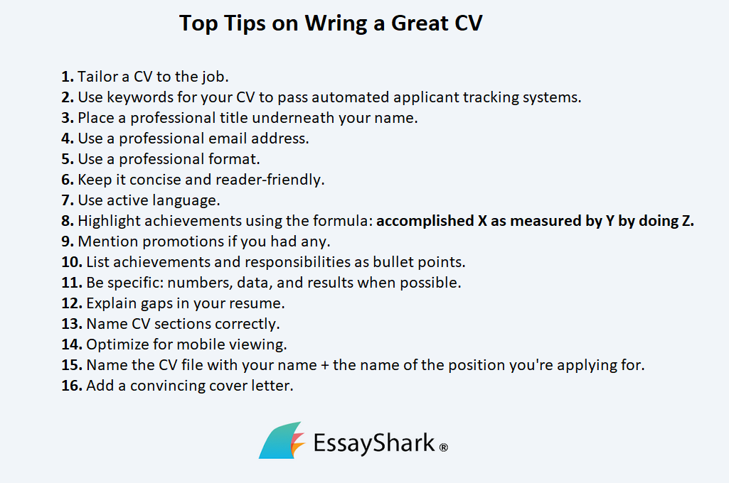 Top tips on writing a great CV Top tips on writing a great CV