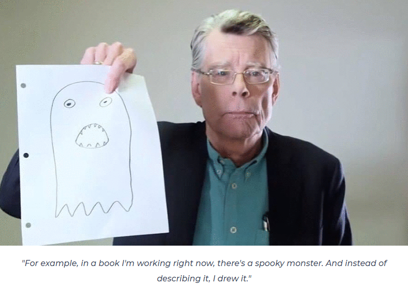 show with words, not images