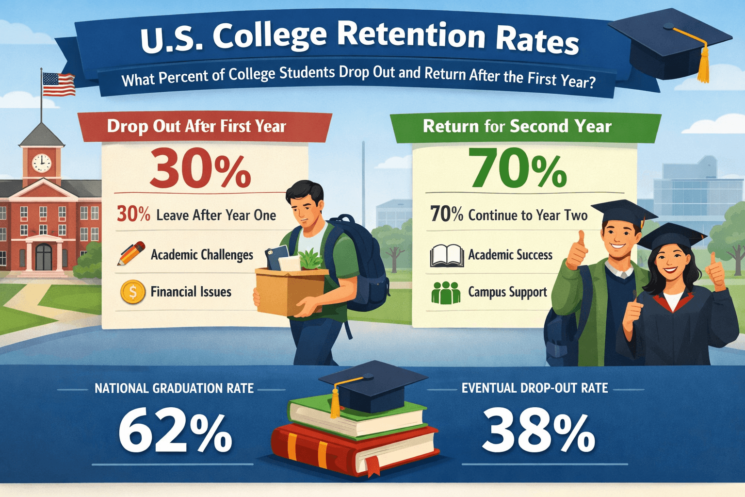 Retention Rates Usf U.S. College Retention Rates: What Percent of Students Drop Out After ...